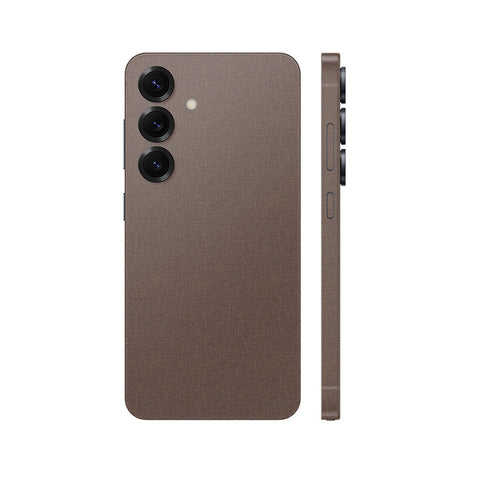 Miếng Dán Da Samsung Galaxy S25 Series Vân Vải Nâu | H5704