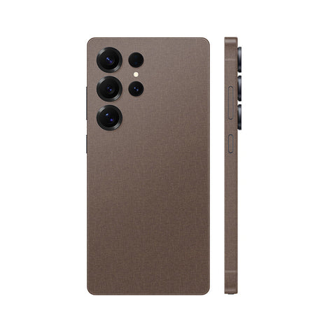 Miếng Dán Da Samsung Galaxy S25 Series Vân Vải Nâu | H5704