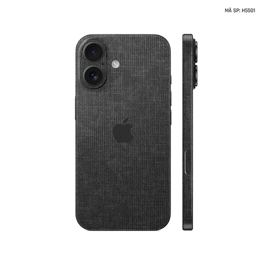 Miếng Dán Da IPhone 15 Series Vân Vải Xám | H5501