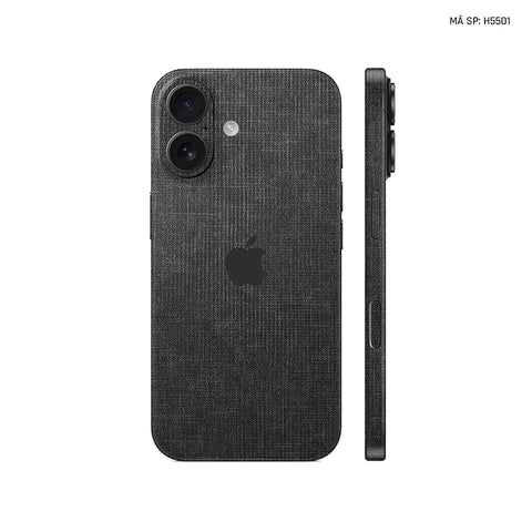 Miếng Dán Da IPhone 15 Series Vân Vải Xám | H5501
