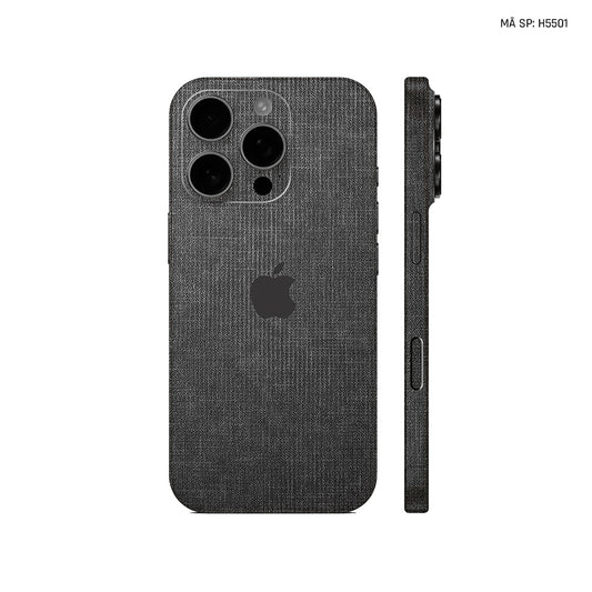 Miếng Dán Da IPhone 15 Series Vân Vải Xám | H5501