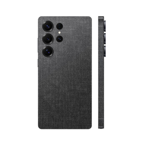 Miếng Dán Da Samsung Galaxy S24 Series Vân Vải Xám