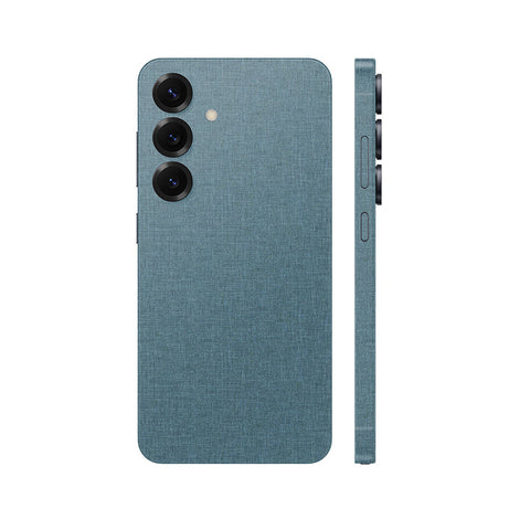 Miếng Dán Da Samsung Galaxy S24 Series Vân Vải Xanh Cổ Vịt