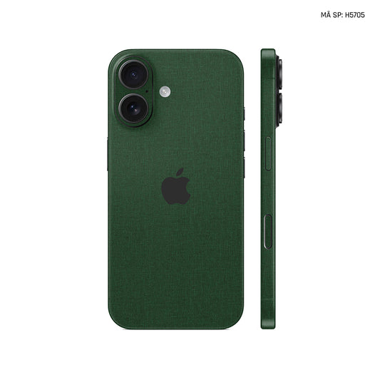 Miếng Dán Da IPhone 15 Series Vân Vải  Xanh Lá | H5705
