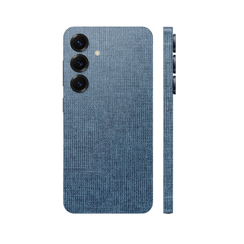 Miếng Dán Da Samsung Galaxy S24 Series Vân Vải Xanh Navy