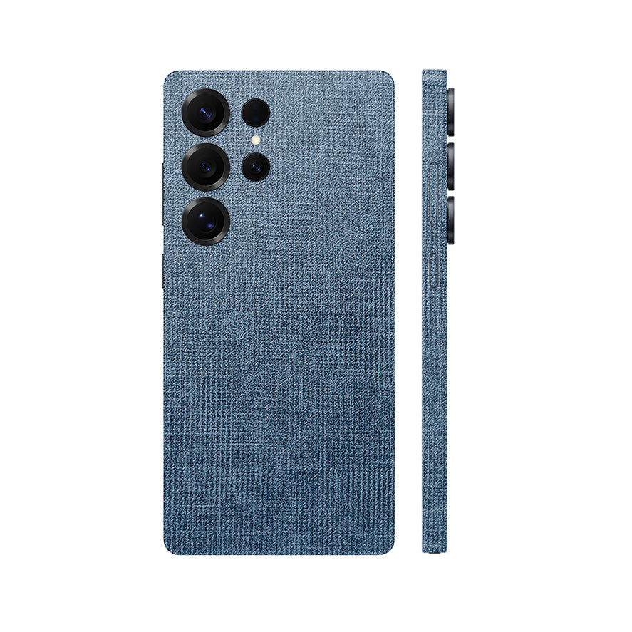 Miếng Dán Da Samsung Galaxy S24 Series Vân Vải Xanh Navy