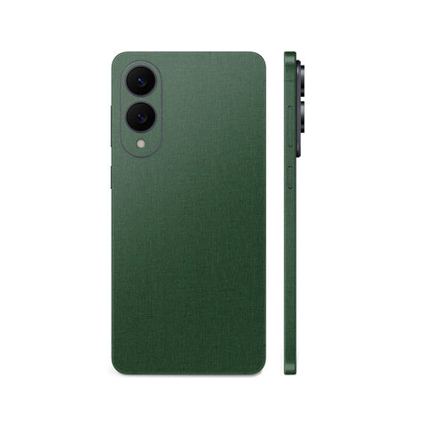 Miếng Dán Da Samsung Galaxy S25 Series Vân Vải Xanh Lá | H5705