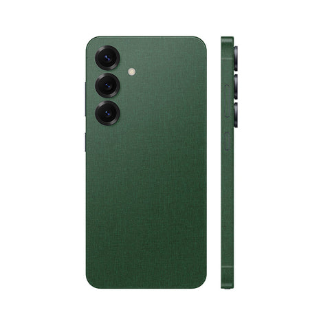 Miếng Dán Da Samsung Galaxy S25 Series Vân Vải Xanh Lá | H5705