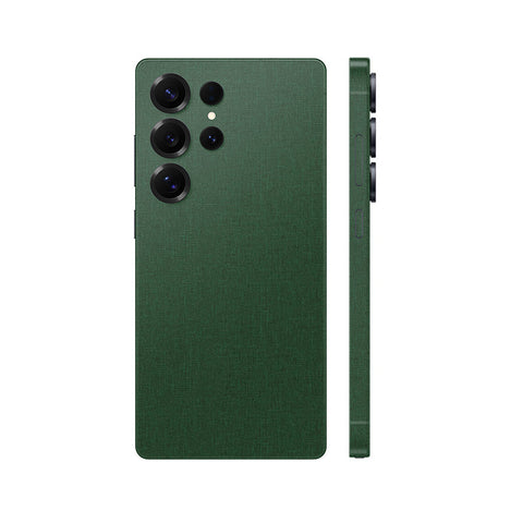 Miếng Dán Da Samsung Galaxy S25 Series Vân Vải Xanh Lá | H5705