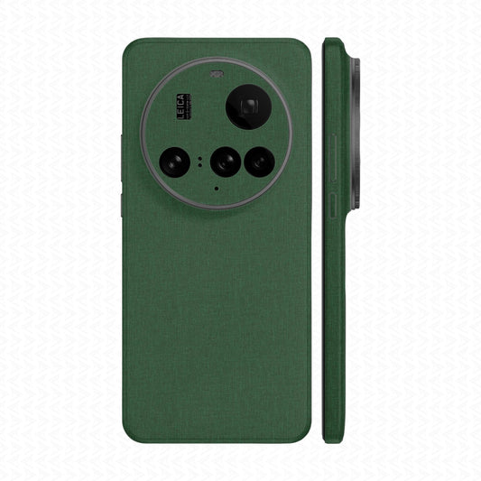 Miếng Dán Da Xiaomi 15 Series Vân Vải Xanh Rêu
