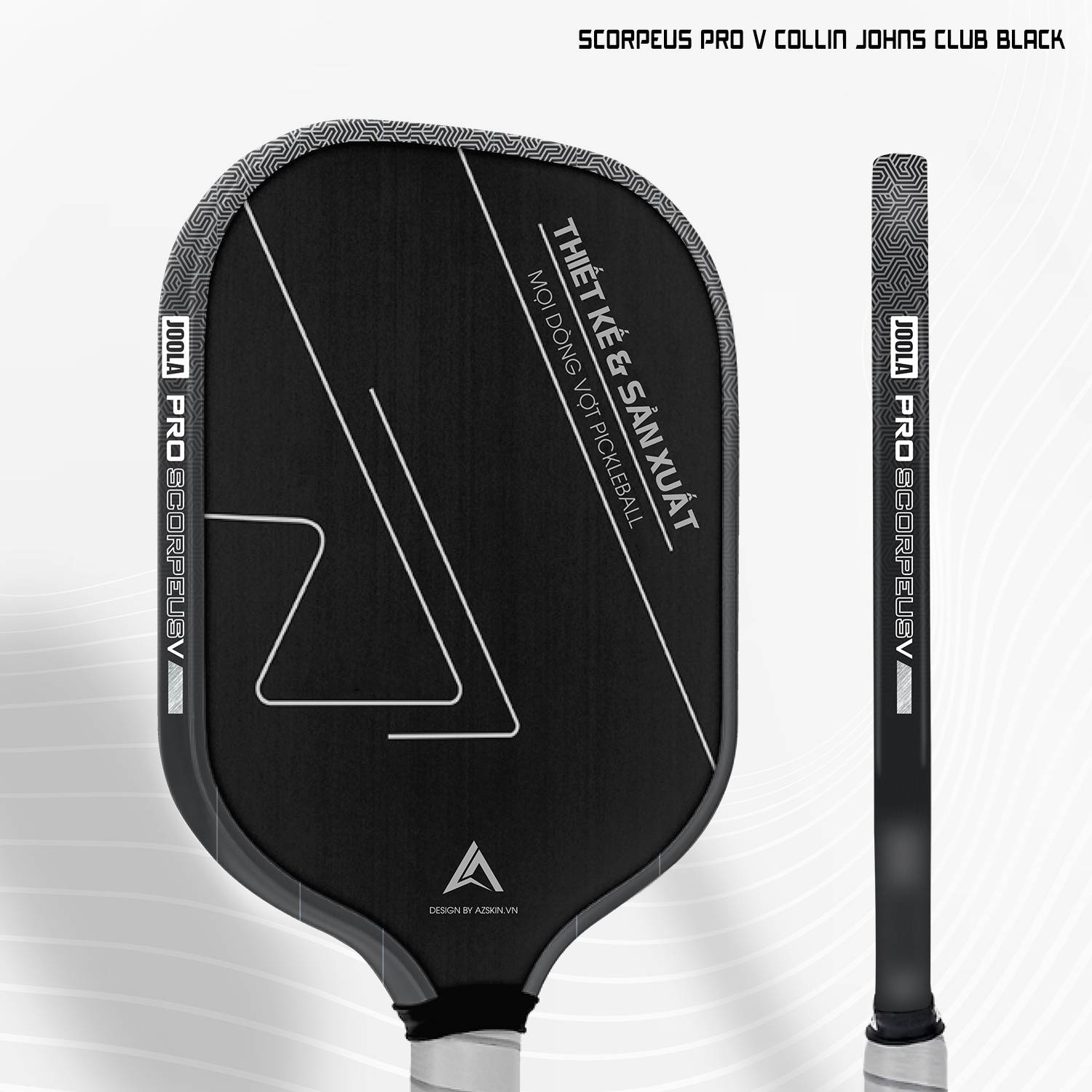 Dán Skin Viền Vợt Pickleball Scorpeus Pro V Collin Johns Club Black