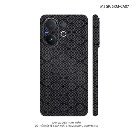 Dán Skin Vivo V60 Series Vân Carbon Fiber Đen | SKM-CA07