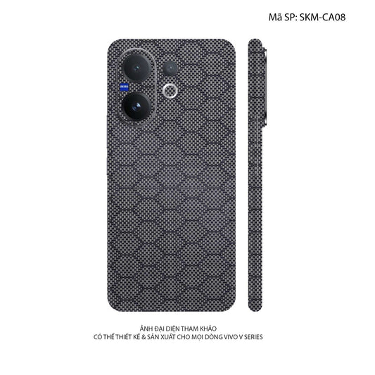 Dán Skin Vivo V60 Series Vân Carbon Fiber Xám | SKM-CA08
