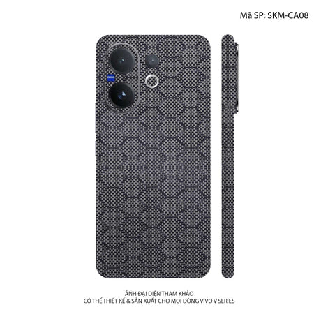 Dán Skin Vivo V60 Series Vân Carbon Fiber Xám | SKM-CA08