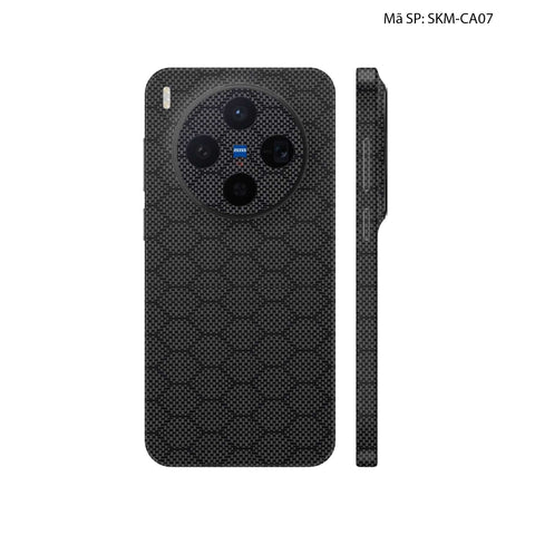 Dán Skin Vivo X300 Series Vân Carbon Fiber Đen | SKM-CA07