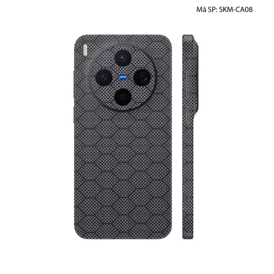 Dán Skin Vivo X300 Series Vân Carbon Fiber Xám | SKM-CA08
