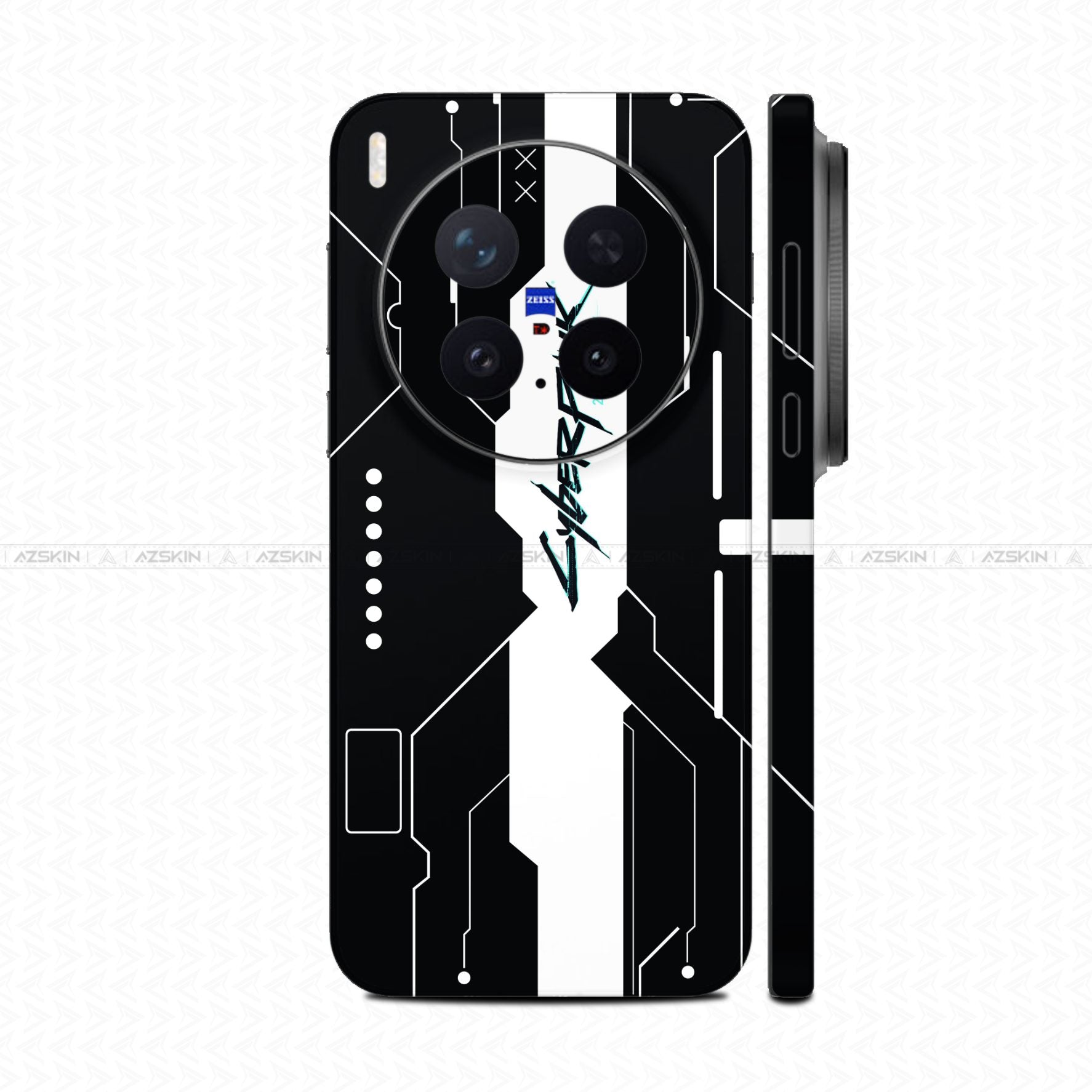 Dán Skin Vivo X300 Series In Hình Cyberpunk Trắng Đen 01