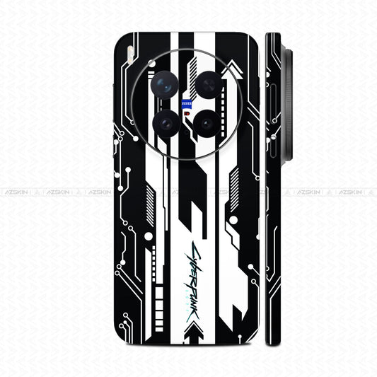 Dán Skin Vivo X300 Series In Hình Cyberpunk Trắng Đen 02