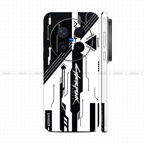 Dán Skin Vivo X300 Series In Hình Cyberpunk Trắng Đen 06