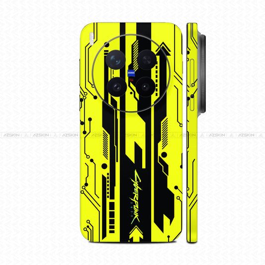 Dán Skin Vivo X300 Series In Hình Cyberpunk Vàng Đen 02