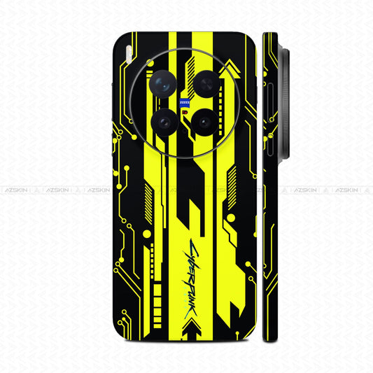 Dán Skin Vivo X300 Series In Hình Cyberpunk Vàng Đen 03