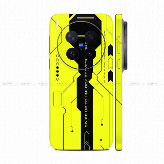 Dán Skin Vivo X300 Series In Hình Cyberpunk Vàng Đen 04
