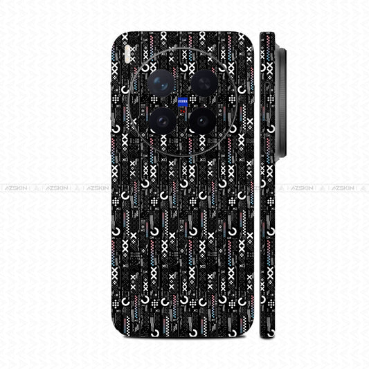 Dán Skin Vivo X300 Series In Hình SVG Cyberpunk Đen