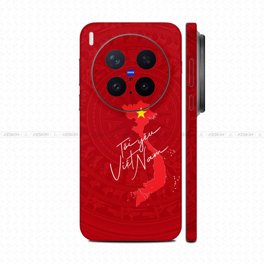 Dán Skin Vivo X300 Series In Hình Trống Đồng Bản Đồ Tôi Yêu Việt Nam