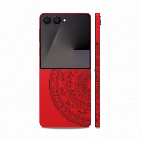 Dán Skin Galaxy Z Flip 8 In Hình Trống Đồng Đỏ