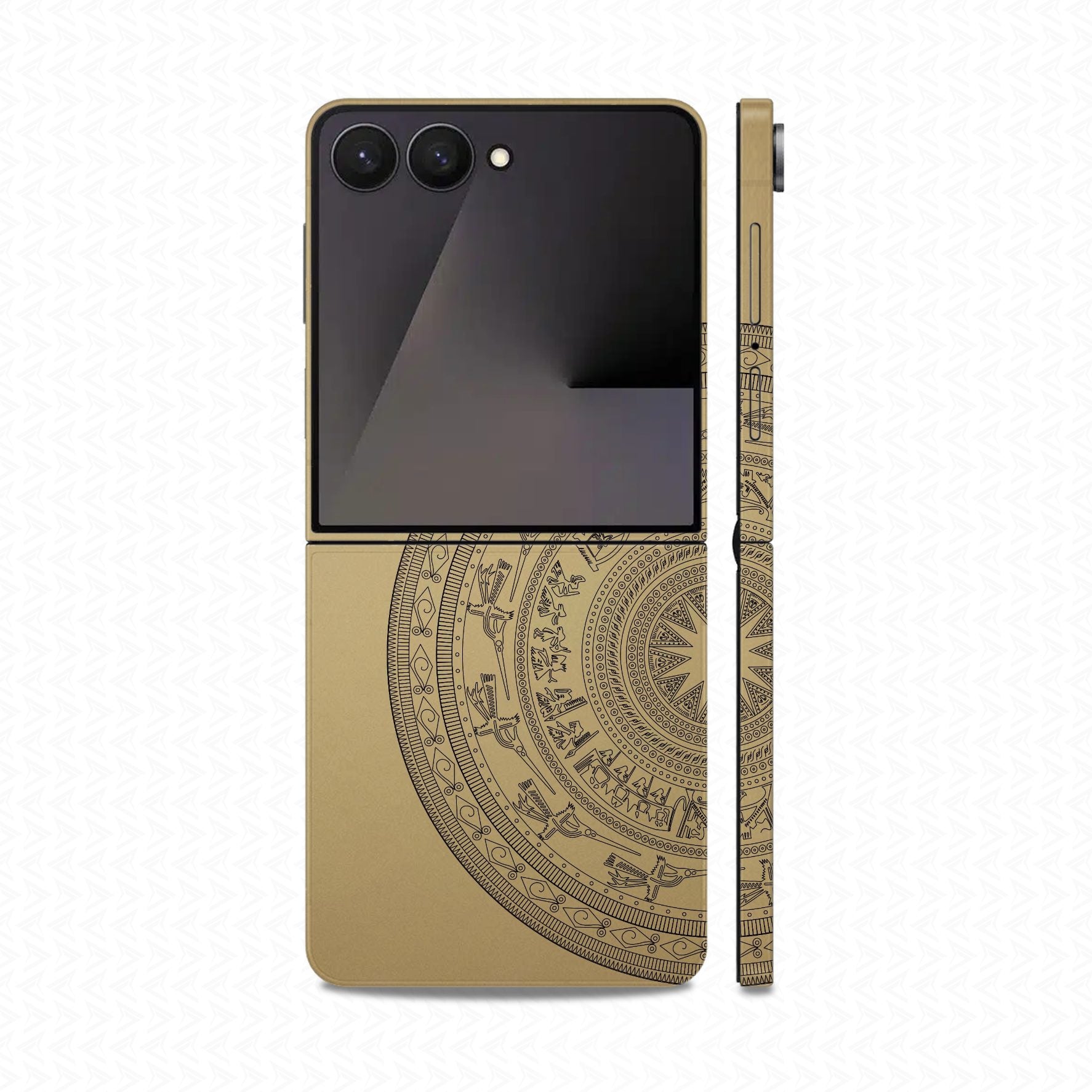 Dán Skin Galaxy Z Flip 8 In Hình Trống Đồng Vàng Đồng