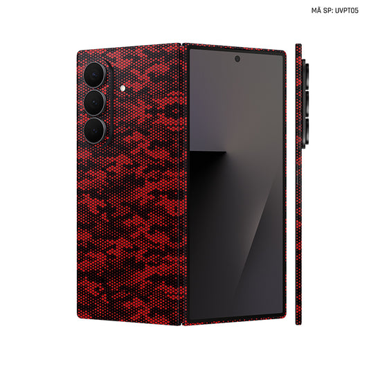 Dán Skin Galaxy Z Fold 7 Vân Nổi Mamba Đỏ | UVPT05
