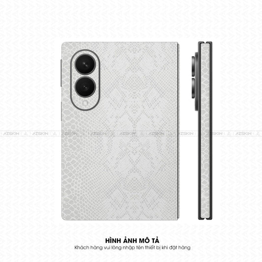 Miếng Dán Da Samsung Z Fold 8 Vân Rắn Trắng