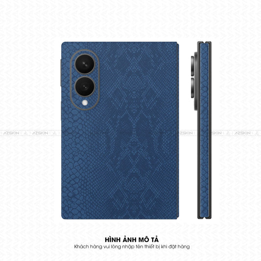 Miếng Dán Da Samsung Z Fold 8 Vân Rắn xanh navy