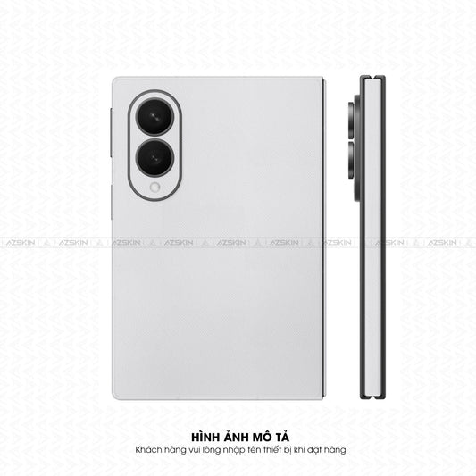 Miếng Dán Da Samsung Z Fold 8 Vân Fabic Trắng