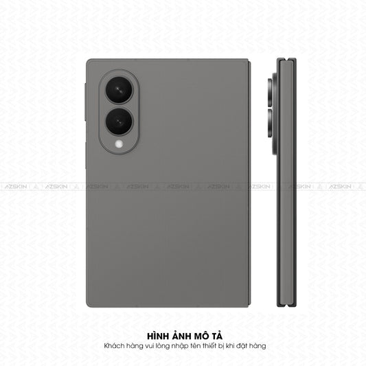 Miếng Dán Da Samsung Z Fold 8 Vân Fabic Xám