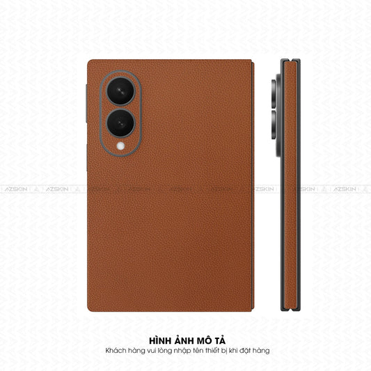 Miếng Dán Da Samsung Z Fold 8 Vân Mil Nâu