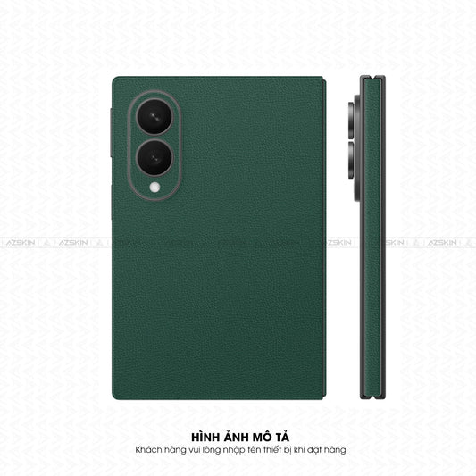 Miếng Dán Da Samsung Z Fold 8 Vân Mil Xanh Rêu