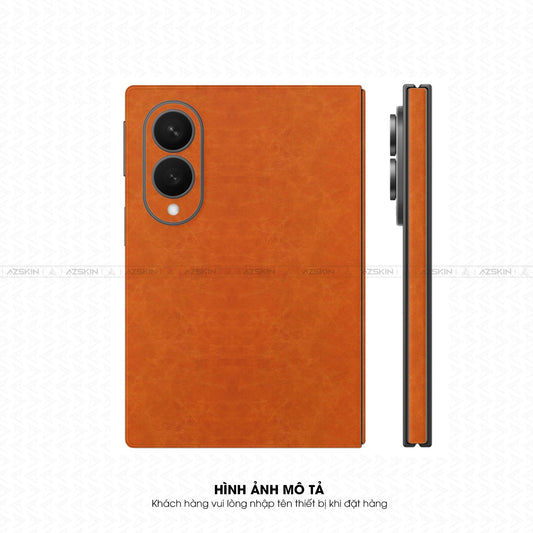 Miếng Dán Da Samsung Z Fold 8 Vân Nappa Nâu Bò