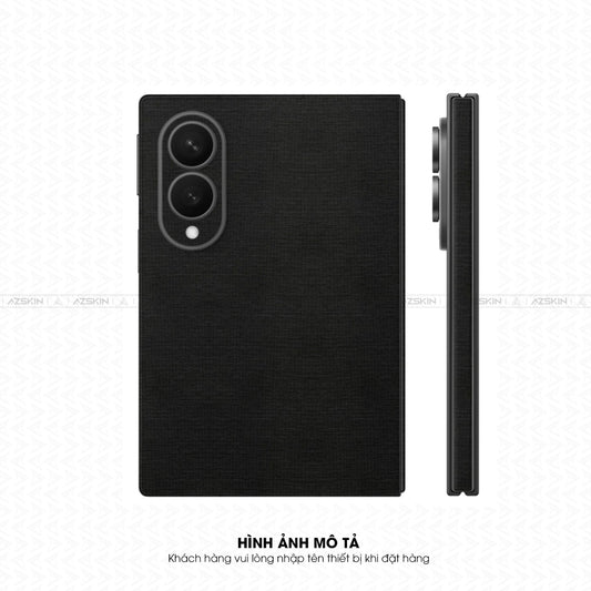 Miếng Dán Da Samsung Z Fold 8 Vân Vải Đen