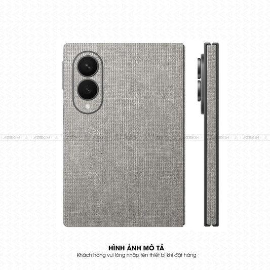 Miếng Dán Da Samsung Z Fold 8 Vân Vải Ghi Sáng