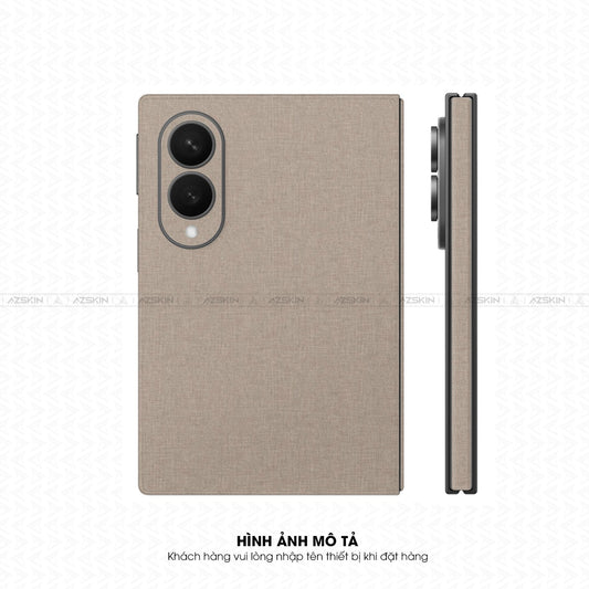 Miếng Dán Da Samsung Z Fold 8 Vân Vải Khakhi