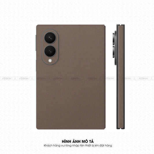 Miếng Dán Da Samsung Z Fold 8 Vân Vải Nâu