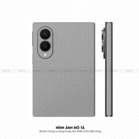 Miếng Dán Da Samsung Z Fold 8 Vân Vải Xám