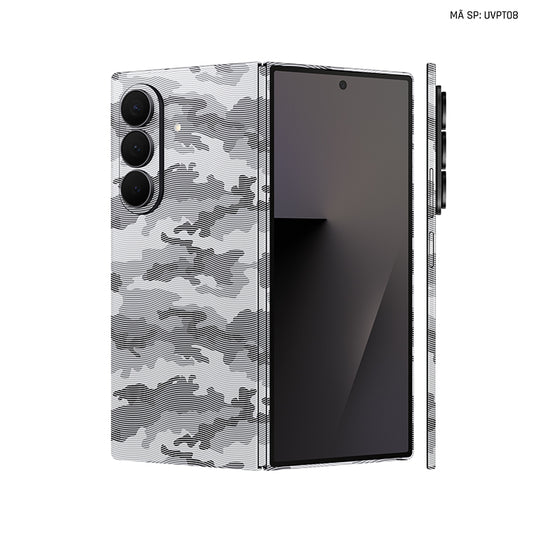 Dán Skin Galaxy Z Fold 7 Vân Nổi Camo Urban Trắng | UVPT08
