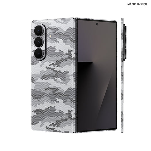 Dán Skin Galaxy Z Fold 7 Vân Nổi Camo Urban Trắng | UVPT08