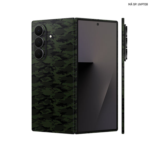 Dán Skin Galaxy Z Fold 7 Vân Nổi Camo Urban Xanh Rêu | UVPT08