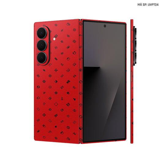Dán Skin Galaxy Z Fold 7 Vân Nổi ICON Đỏ | UVPT04