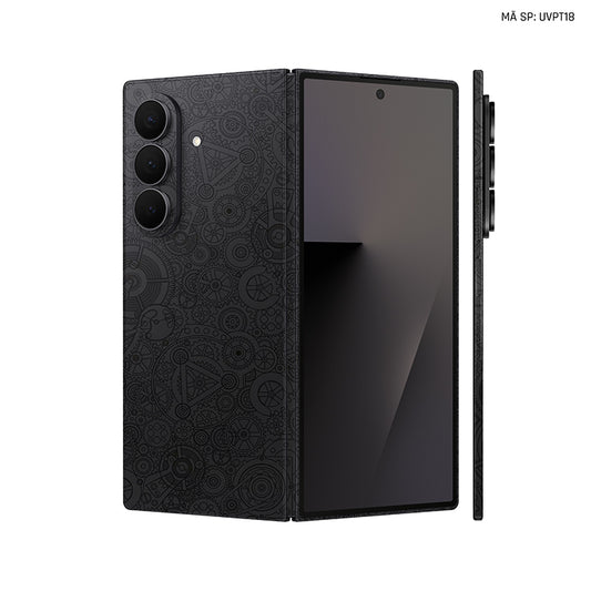 Dán Skin Galaxy Z Fold 7 Vân Nổi Động Cơ Đen | UVPT18