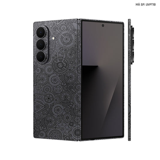 Dán Skin Galaxy Z Fold 7 Vân Nổi Động Cơ Xám | UVPT18