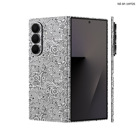 Dán Skin Galaxy Z Fold 8 | Ultra Vân Nổi Pattern Machine Trắng | UVPT25